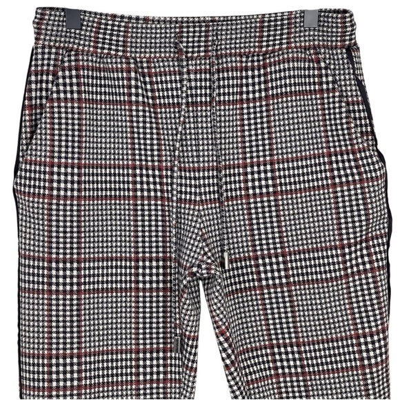 By Anthropologie Pull On Pants Womens XS Houndstooth Plaid Jogger Dark Academia - Picture 3 of 10